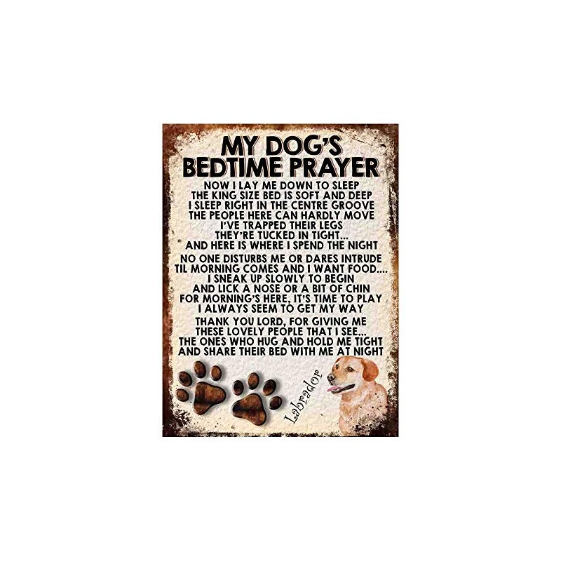 MY DOG'S BEDTIME PRAYER RETRO STYLE METAL TIN SIGN/PLAQUE DOG