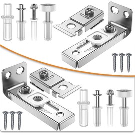 TOP-VIGOR 2 Set Bifold Door Hardware Repair Kit, Track Folding Pocket Bi-Fold Door Replacement Parts for 7/8" to 1" Track with Guide Wheel and Top Bottom Pivot Bracket for Accordion Barn Folding Door