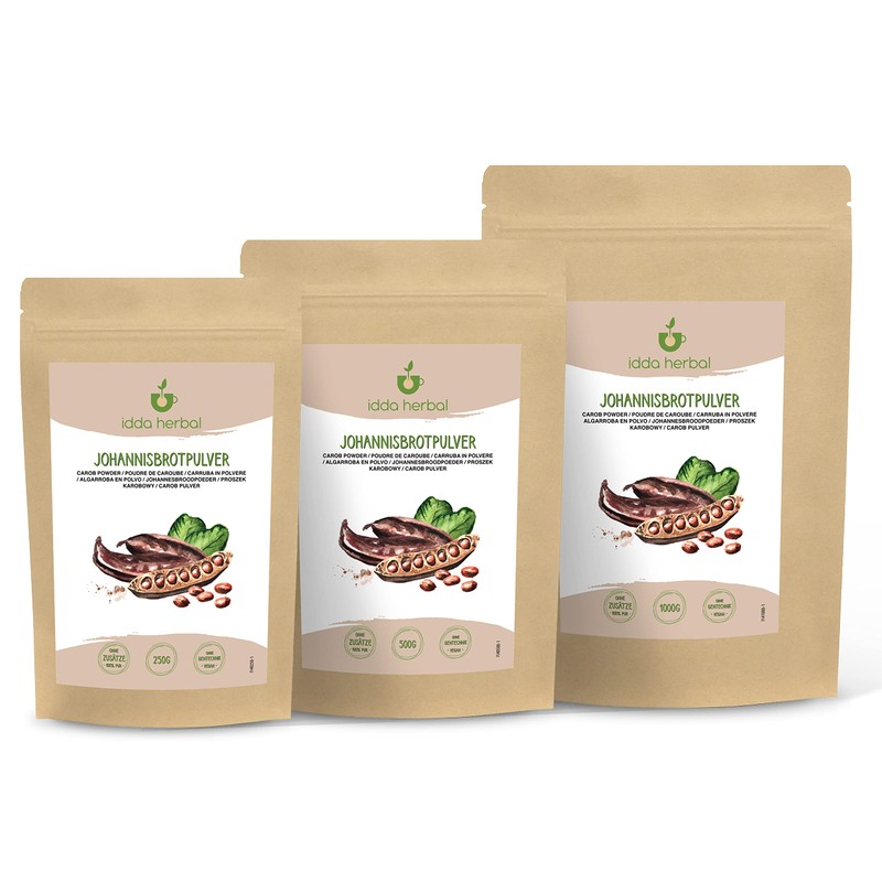 Carob Powder Dark (500g, 1.1lb), Gently Dried and Ground Carob