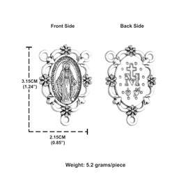 COTTVOTT Saint Benedict,Saint Michael,Our Lady Miraculous Medal for DIY Jewelry Making,Virgin Mary Christ Jesus Rosary Center Connection Part Rosary Making Supplies (20pcs-Miraculous Mary-M)