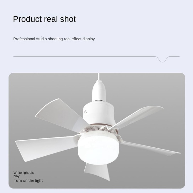 Stroagymoon Socket Fan Light Small Ceiling Fan with Light and