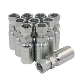 (10-PCS) L-FJX-06-08 3/8'' ID Hose x 1/2'' JIC 37° Female Hydraulic Hose End Swivel Crimp Fitting Hydraulic Hose Fitting