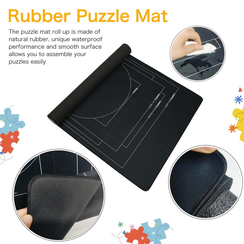 LERYG Jigsaw Puzzle Mat Roll Up Non-Slip Felt 120 X