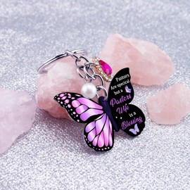 Uerifr Pastor Appreciation Gifts For Women Purple Butterfly Keychain Gifts For Wife Thank You Gifts For Her Birthday Christian Gifts For Pastors Wife Best Pastor Gift