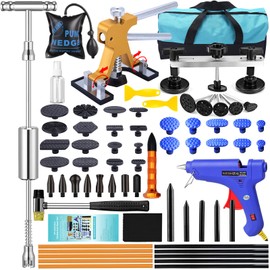GLISTON Auto Dent Puller Kit with Golden Lifter Dent Remover, Car Body Slide Hammer Paintless Dent Repair Set