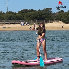 Abahub Kids SUP Paddle - 3 Piece Adjustable Stand Up Paddle Board Paddles 55" - 70",Durable, Lightweight & Floating Paddleboard Oar,Teal