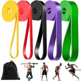 Bandas de Resistencia, 5Pack Banda elástica Deportiva, Correas de Asistencia para Pull ups, Ligas de Resistencia para Ejercicio, Loop Bands, Bandas Elásticas para Ejercicio en Casa o Gimnasio