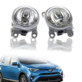 WFLNHB Left & Right Fog Lights Repalcement for Toyota Rav4 LE XLE 2023-2024 Fog Light Clear w/Wiring Kit TO1039223 TO1038223