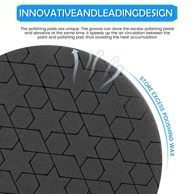 IPELY 6 Pcs 5 Inch Buffing Pads, Polishing Pads 5.5