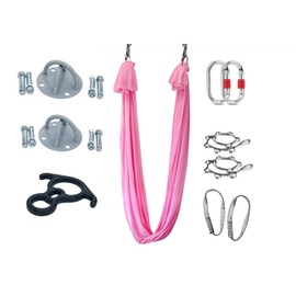 EUHMUOD Aerial Yoga Hammock Kit - Durable 9 Yards Silk Fabric with Carabiners & Guide - Compatible with Aerial Yoga, Acrobatic Training and Home Fitness for All Levels (Rigging Point Up to 13ft, 300lb Capacity)