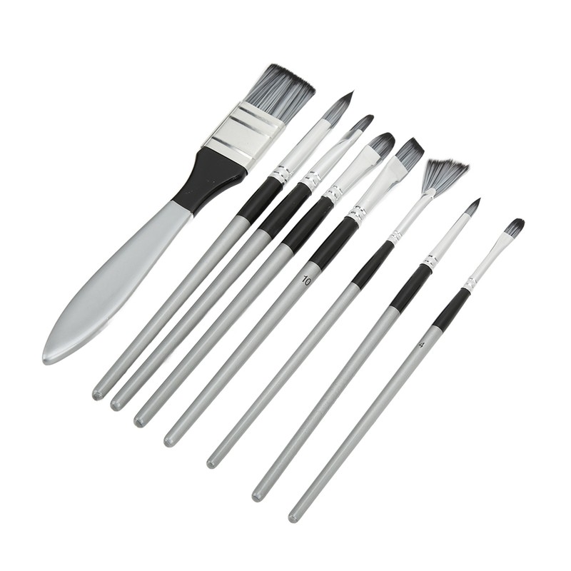 8Pcs Paint Brush Paintbrush Pen Soft Nylon Wool with Storage