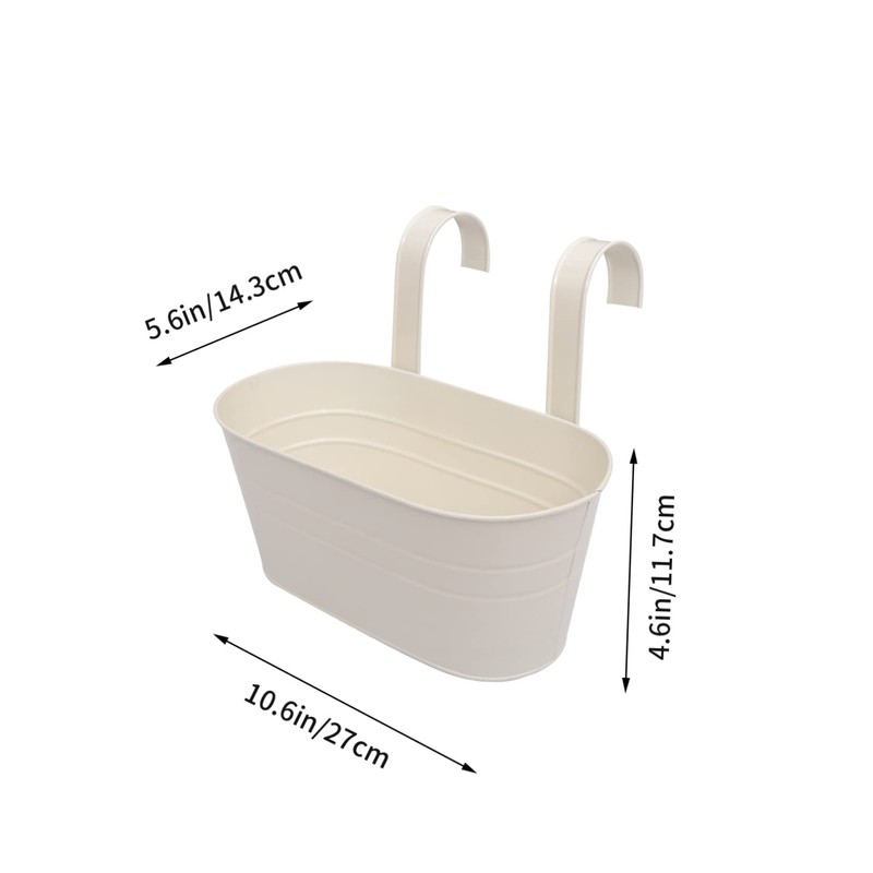 Abaodam Detachable Wall Mount Hook Flower Pot Oval Iron Barrel