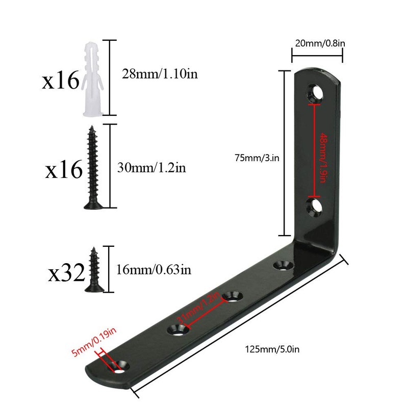 Codirato Pack of 8 Angle Brackets, 90 Degree Shelf Angle,