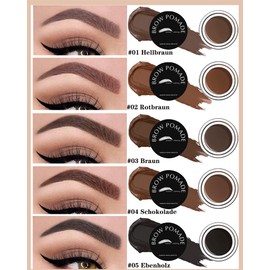 Eyebrow Stamp and Eyebrow Stencil Set, 16 in 1 Waterproof Eyebrow Cream, Stamp Eyebrow Gel Shaping Set, Eyebrow Stamp Stencil Applicator Kit - Red Brown