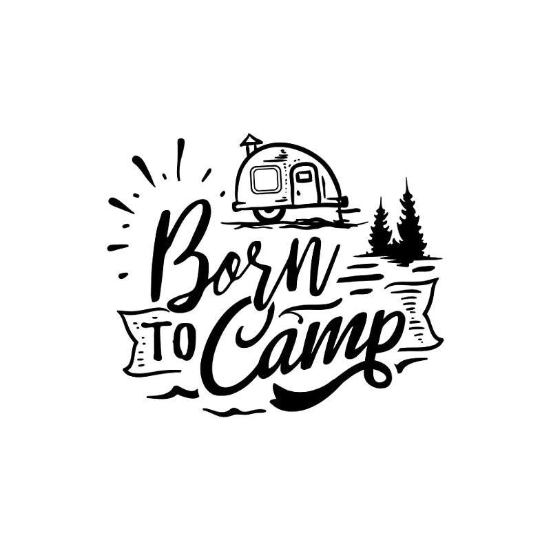 Samunshi® Born to Camp Lettering Sticker Car Sticker Windscreen Sticker