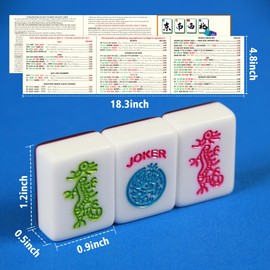 YINIUREN Acrylic American Mahjong Set 166 Mahjong Tile Set 1.2-inch American Mahjong Tile Set with Mahjong Cards