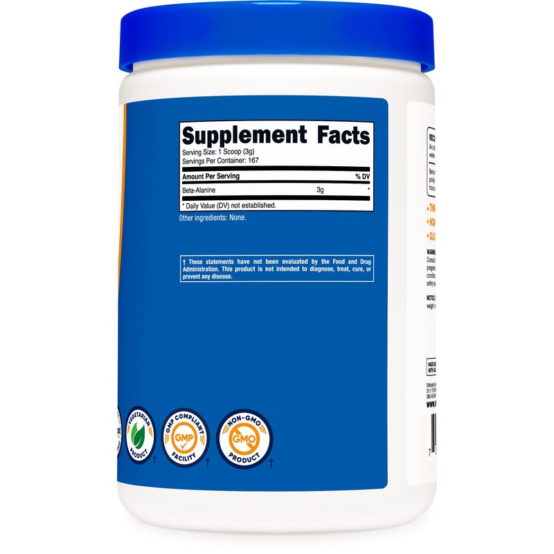 Nutricost Beta Alanine 500 Gram Bottles (2 Pack for 1