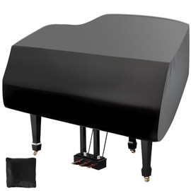 Grand Piano Cover, Velvet Dustproof Baby Piano Cover Washable Soft Bordered Decorated Full Triangle Piano Protective Cover (Thickened, S - 62.99in/160cm)