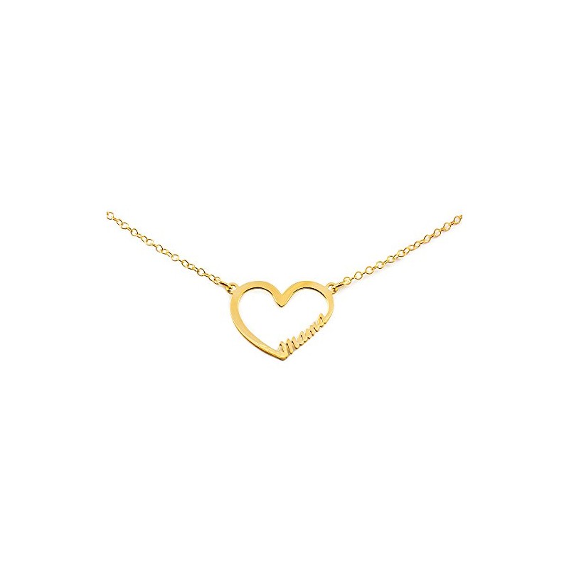 925 Sterling Silver Golden heart mama necklace