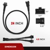 Nilight Extension Cable for Motorcycle LED Strip Lights 4PCS 2