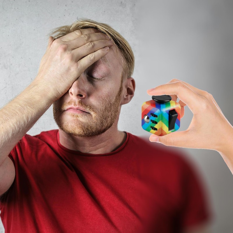 Tabanzhe Fidget Cube-Sensory Cube for Stress Anxiety Relief 6 Different