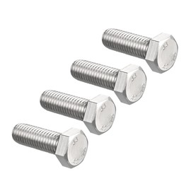 sourcing map M12 Hex Bolt M12-1.75 x 35mm 304 Stainless Steel 4.8 Grade Fully Threaded Hexagonal Head Screw Bolts 4pcs