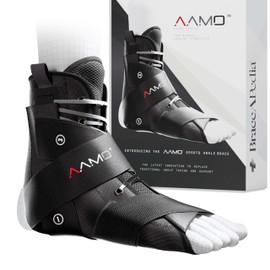 Braceapedia AAMO Sport Lace Up Ankle Brace for Women & Men - Professional Orthopedic Ankle Support & Foot Brace for Sports, Stabilizer & Active Protection - Breathable Neoprene - Black, Size S