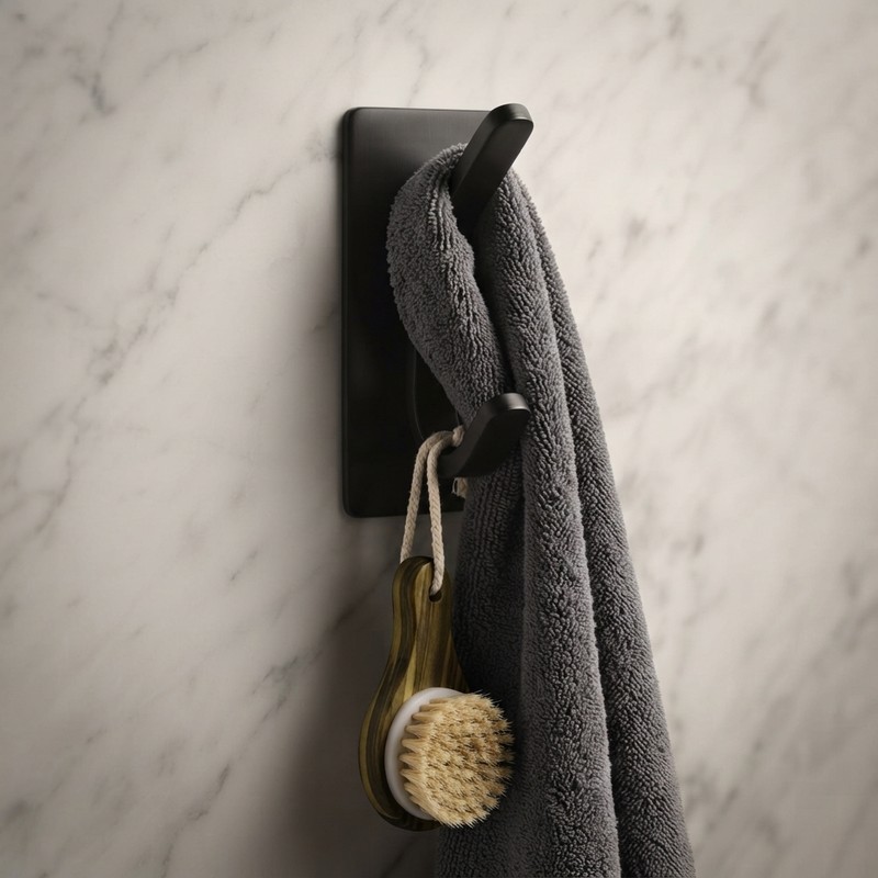 Double Adhesive Wall Hooks for Towel & Coat Storage –