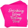 C.R. Gibson TW4-25851 Drinking Wine Feeling Fine Disposable Paper Cocktail