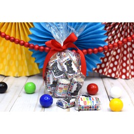 Game On! Video Gamer Birthday Party Mini Chocolate Candy Bar Sticker Wrappers for Kids, 45 1.4" x 2.6" Wrap Around Labels by AmandaCreation, Great for Party Favors