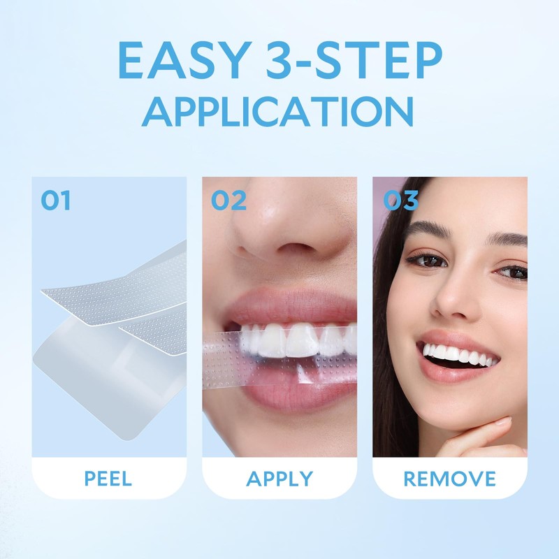 Carebest Teeth Whitening Strips, Peroxide Free, Non-Sensitive Formula Teeth Whitening