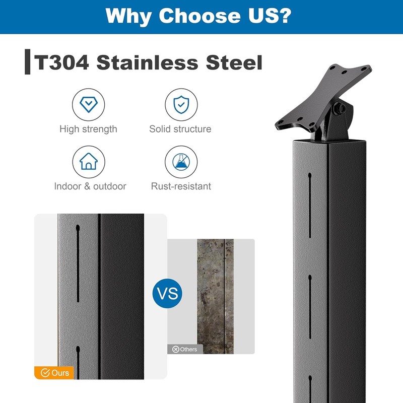 Deck Man 2 Pack Cable Railing Post Stainless Steel Adjustable