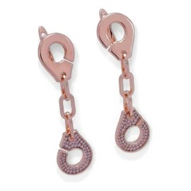 Dayana de Gales - Aretes Moissanita Cadena Gota Oro Rosa Fino Premium Dama Vip