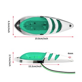 YnGia Side Marker Light LED Front Side Marker Indicators 2PCS Trailer Clearance Marker Light LED Position Side Lamps 24V for Truck Lorry Van Caravan Bus (Green)