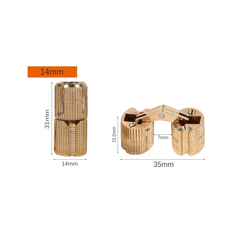 Hsthe Sea 4 Pcs Brass Hidden Concealed Hinge Invisible Barrel