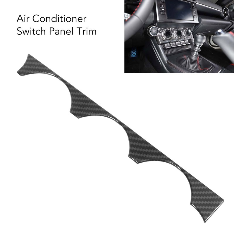 Car Air Conditioning Knob Panel Frame Trim Carbon Pattern Smooth