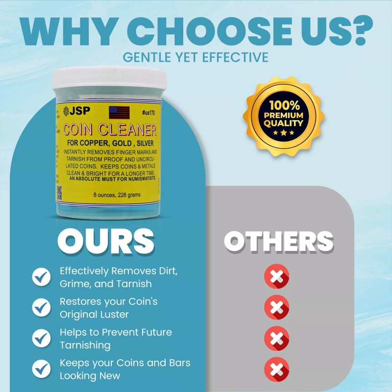 JSP Super Coin Cleaner for Copper Gold Silver Precious Metals