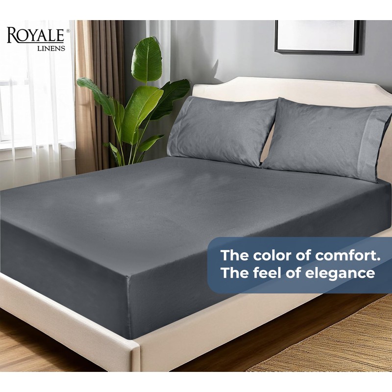 Royale Linens - Sábana bajera ajustable 100% algodón