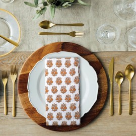 Printed,Premium Quality, Dinner Napkins,Cloth Napkin, Size 18X18 Inch, Multi Colors, Over Sized Cloth Napkins, Ultra Soft, Durable Hotel Quality (Small Blocks Design (Pack of 2))