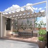 ECOOPTS 4'x16' Retractable Wave Sun Shade Canopy Pergola Cover Shade