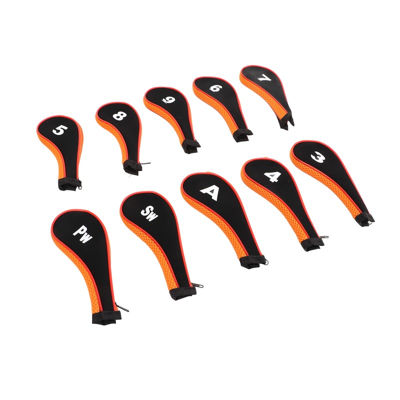 10 Pcs Golf Iron Head Cover Set with Zipper Golf