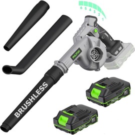 PULITUO Cordless Leaf Blower with 4.0Ah Battery and Charger Lightweight for Lawn Patio Yard Garden Dust:_2 Batteries
