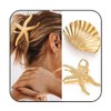 Goldfarben Starfish and Shell Hair Clips for Women, Elegant Beach