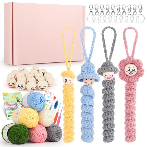 Coopay Worry Worms Crochet Set, Crochet Set for Lucky Worms