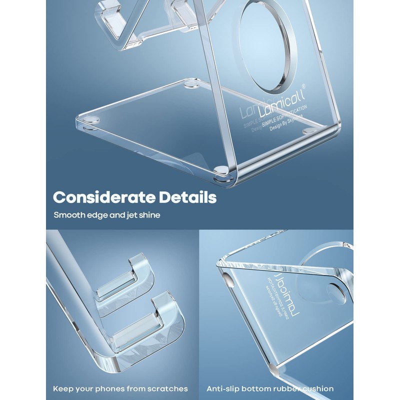 Lamicall Cell Phone Stand, Desk Accessories - Clear Office Cell