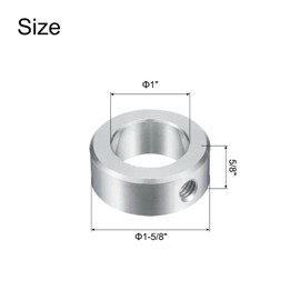 uxcell 4pcs Set Screw Collars 1" Bore, Aluminum Shaft Collars, 1-5/8" OD and 5/8" Thickness, Set Screw Clamp Collar, Stop Collar for Linear Rod Shaft Guide