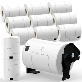 TgSmder Shipping Labels Compatible with Brother DK-1247-12 Rolls 4.07" x 6.4" Die-Cut Label 1 Detachable Frame, 180 Labels/Roll, fit for QL 1110NWB, QL 1110