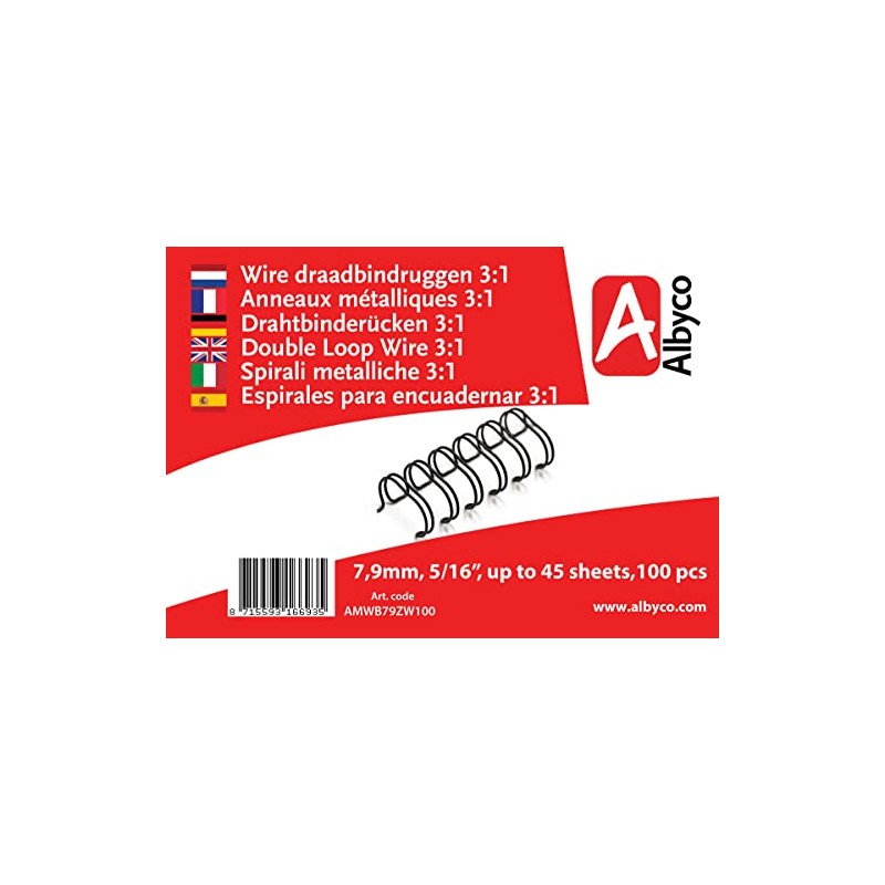 Albyco - Wire-O Wire Binding Combs - 7.9 mm -