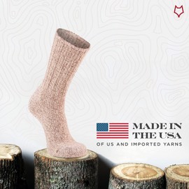 FoxRiver womens Norsk Heavyweight Outdoor Crew hiking socks, Brown, 12-14.5 US