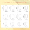 24PCS Short Square Press On Nails with Accessory Tool –